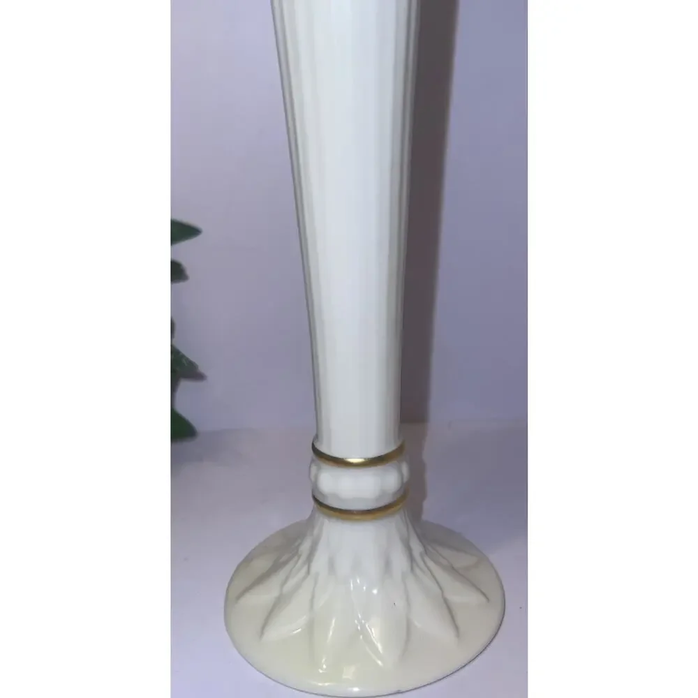 Lenox Tivoli Fluted Bud Vase - Gold Trim - 9